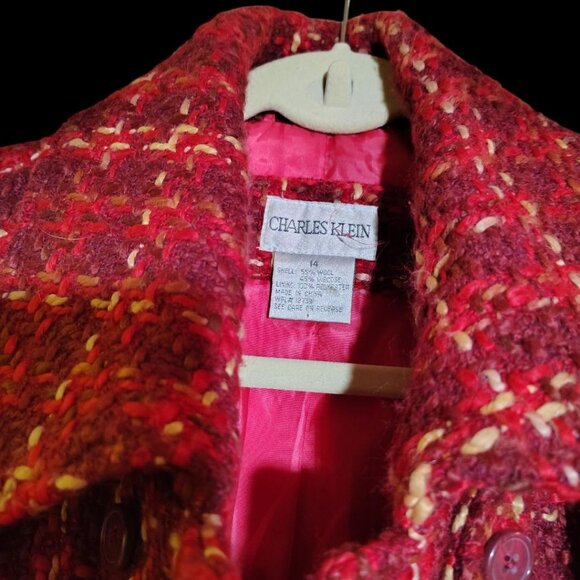 Charles Klein Coat, Size 14, Red - Picture 3 of 3